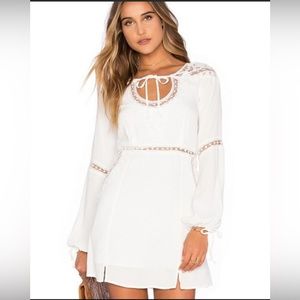 For Love and Lemons ivory lace mini dress, size M